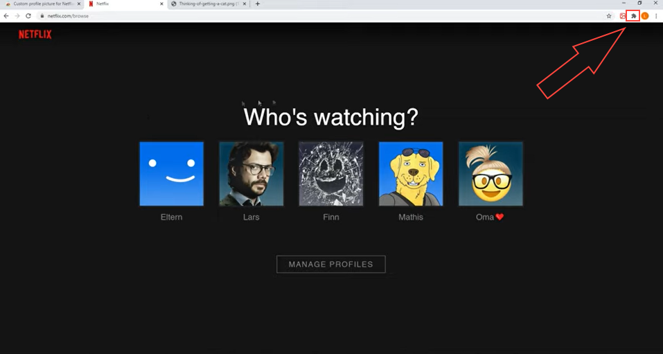 Custom profile picture for Netflix chrome extension